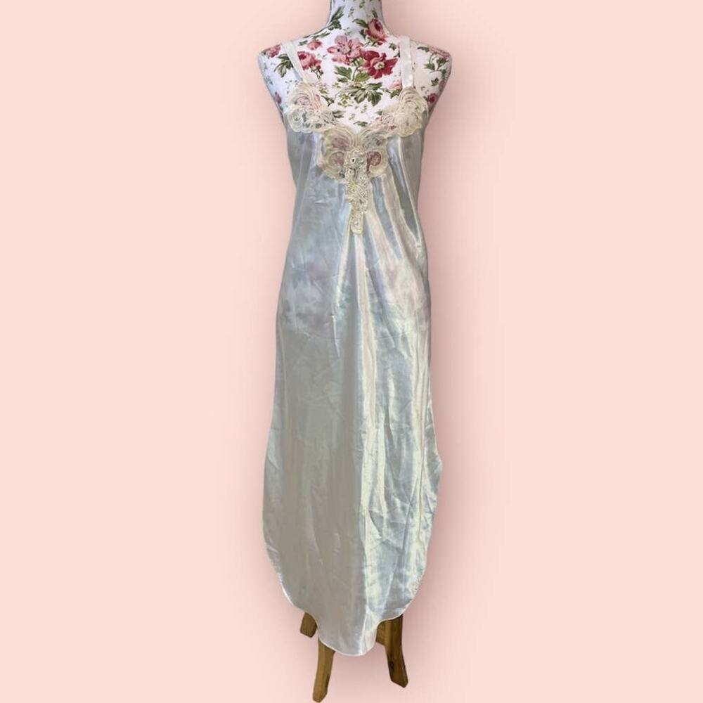 VTG -Indie Sleaze- Y2K Slip- Dress Grunge- Lace On Bust USA- Fairy Core Small